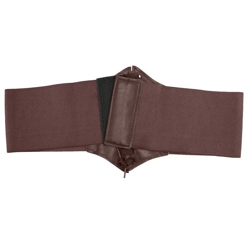 HANERDUN Lace-up Waspie Corset Belts for Women Elastic Waist Belt Tied Retro Wide Belt - Image 2